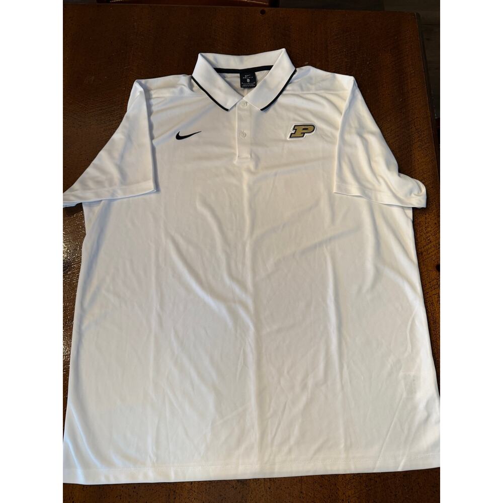 Nike Dri-FIT Purdue Boilermakers Polo Shirt White Performance Golf Polo XL